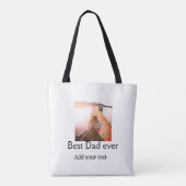 Beste vader ooit toevoegen naam afbeelding vaders tote bag (Achterkant)