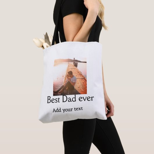 Beste vader ooit toevoegen naam afbeelding vaders  tote bag (Dichtbij)