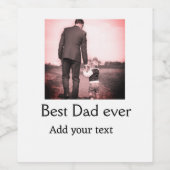 Beste vader ooit toevoegen naam afbeelding vaders  wijn etiket (Enkel label)