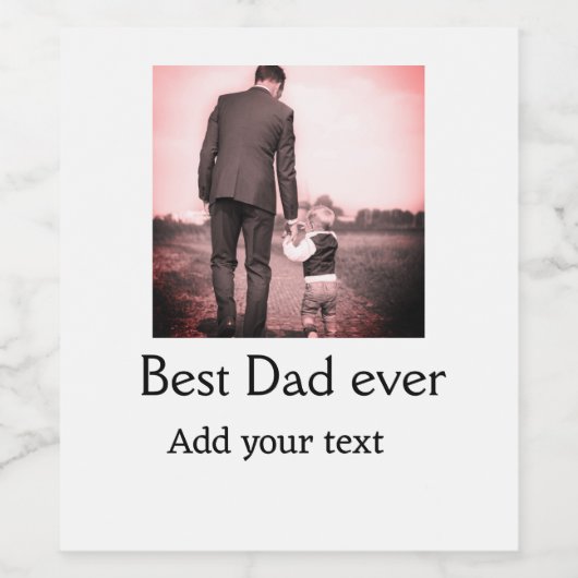 Beste vader ooit toevoegen naam afbeelding vaders  wijn etiket (Enkel label)