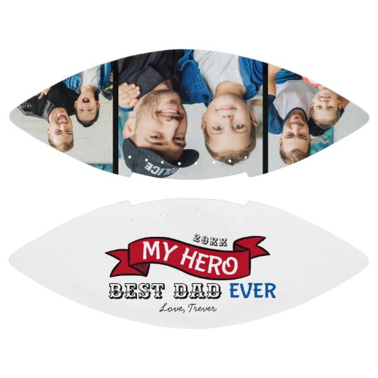 Beste vader ooit Topografie Rode Banner Foto Colla American Football (Panelen)