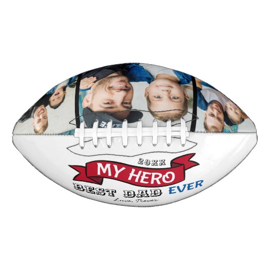 Beste vader ooit Topografie Rode Banner Foto Colla American Football (Voorkant)