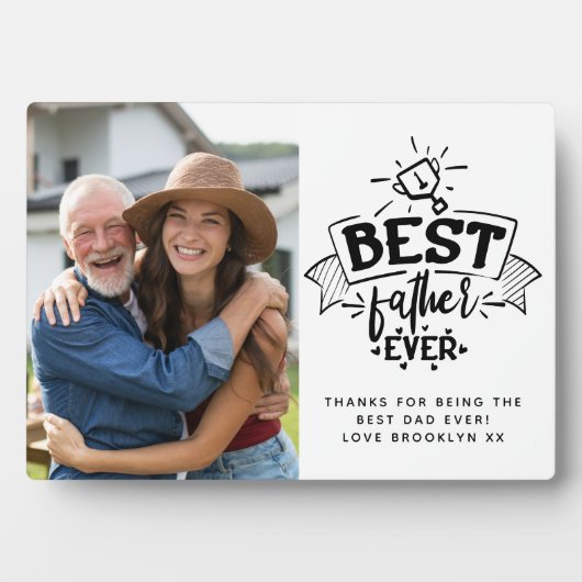 Beste vader ooit | Trofee-foto Fotoplaat (voorkant)