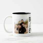 Beste vader ooit twee volledige fotocollage tweekleurige koffiemok (Links)