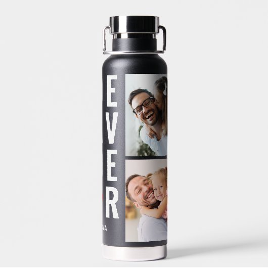 Beste vader ooit Typografie Aangepaste namen 4 Fot Waterfles (Achterkant)