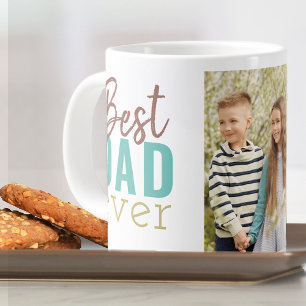 Beste vader ooit typografie en aangepaste foto grote koffiekop