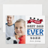 Beste vader ooit Typografie Foto Fathers Day Kaart (Voorkant / Achterkant)