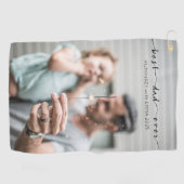 Beste vader ooit Typografie Foto Sjabloon Golfhanddoek (Horizontaal)