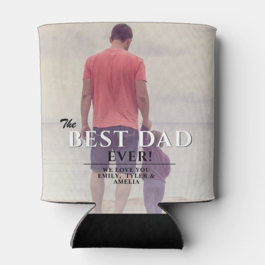 Beste vader ooit Typografie Vader Dag Foto Blikjeskoeler (Achterkant)