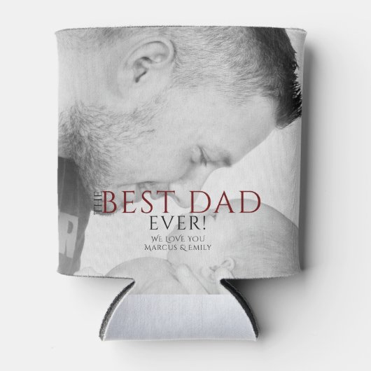 Beste vader ooit Typografie Vader Dag Foto Blikjeskoeler (Voorkant)