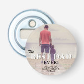 Beste vader ooit Typografie Vader Dag Foto Button Flesopener (Voorkant)