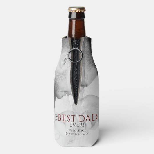 Beste vader ooit Typografie Vader Dag Foto Flesjeskoeler (Fles Achterkant)