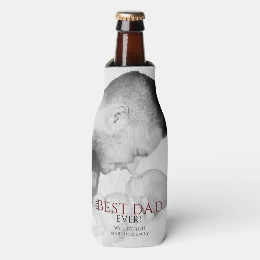 Beste vader ooit Typografie Vader Dag Foto Flesjeskoeler (Fles Voorkant)