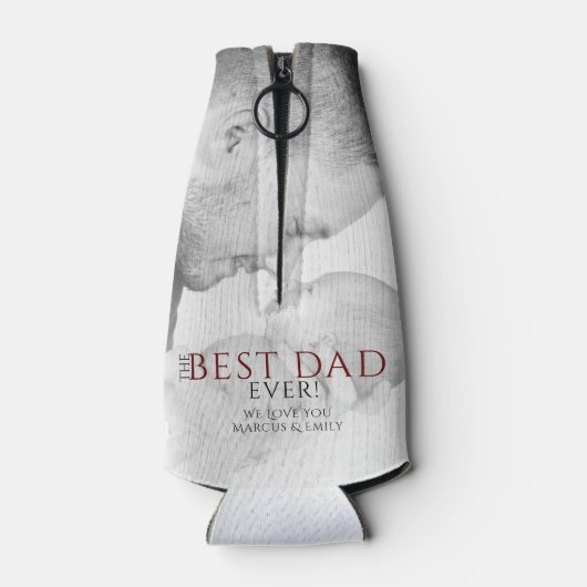 Beste vader ooit Typografie Vader Dag Foto Flesjeskoeler (Achterkant)