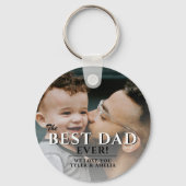 Beste vader ooit Typografie Vader Dag Foto Sleutelhanger (Voorkant)