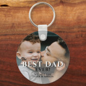 Beste vader ooit Typografie Vader Dag Foto Sleutelhanger (Achterkant)
