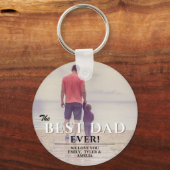 Beste vader ooit Typografie Vader Dag Foto Sleutelhanger (Voorkant)