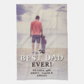 Beste vader ooit Typografie Vader Dag Foto Theedoek (Verticaal)