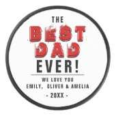 Beste vader ooit Typografie Vader Dag Hockey Puck (Voorkant)