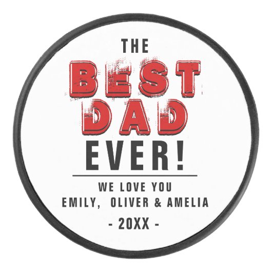 Beste vader ooit Typografie Vader Dag Hockey Puck (Voorkant)