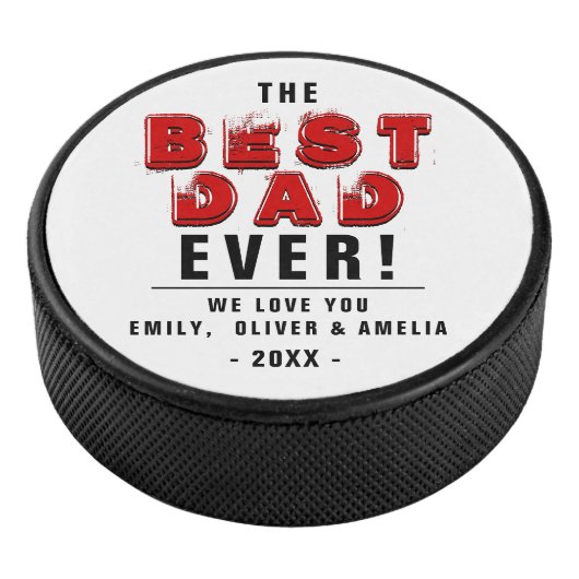 Beste vader ooit Typografie Vader Dag Hockey Puck (3/4)