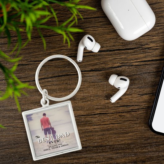 Beste vader ooit Typografie Vader Dag Volledige fo Sleutelhanger