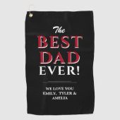 Beste vader ooit Typografie Zwarte Vader Dag Golfhanddoek (Voorkant)