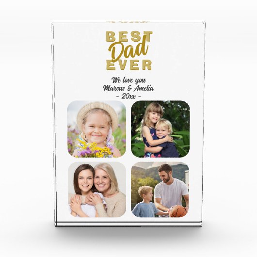 Beste vader ooit vader 4 familie fotoblokken (Voorkant)