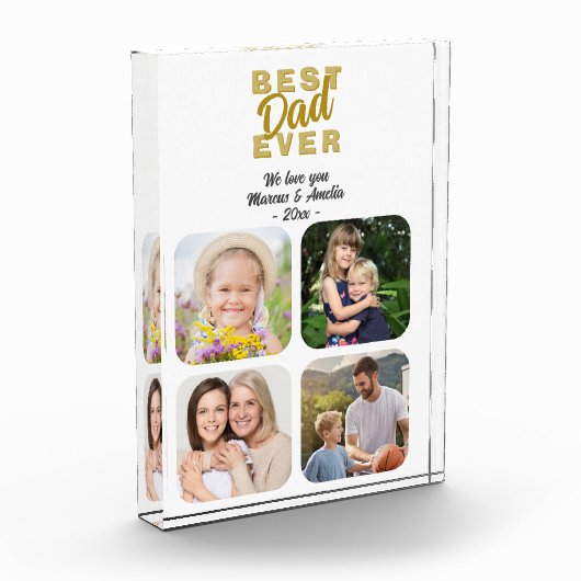 Beste vader ooit vader 4 familie fotoblokken (Links)