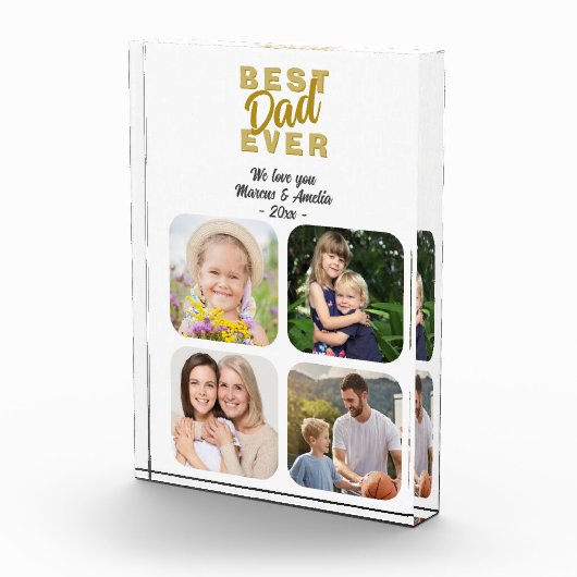 Beste vader ooit vader 4 familie fotoblokken (Rechts)