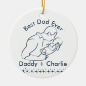 Beste vader ooit, vader die nieuwe baby vasthoudt  keramisch ornament (Voorkant)