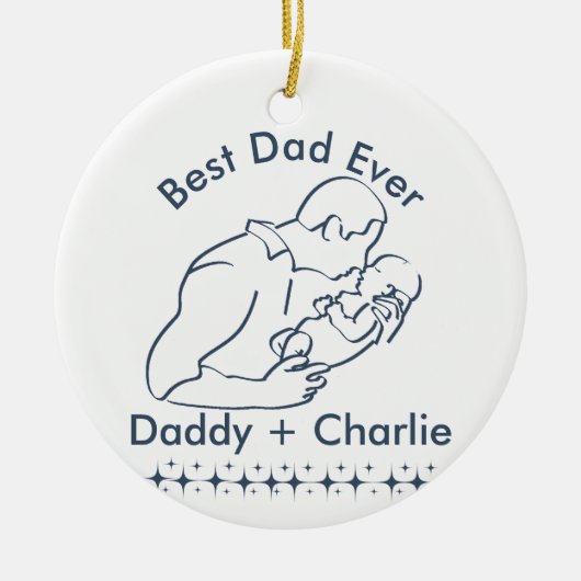 Beste vader ooit, vader die nieuwe baby vasthoudt  keramisch ornament (Voorkant)