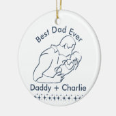 Beste vader ooit, vader die nieuwe baby vasthoudt  keramisch ornament (Links)