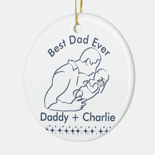 Beste vader ooit, vader die nieuwe baby vasthoudt  keramisch ornament (Links)