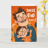 Beste vader ooit vader en zoon kaart (Gele Bloem)