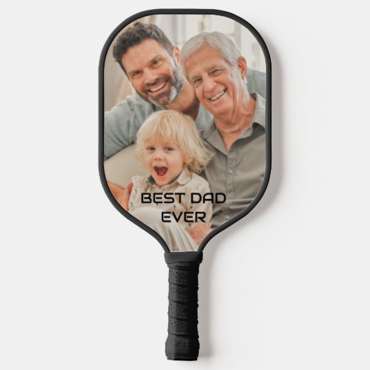 Beste vader ooit vader familie foto's papa pickleball paddle (Achterkant)
