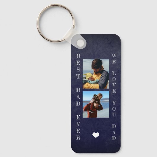 Beste vader ooit vader gepersonaliseerd 5 fotocoll sleutelhanger (Voorkant)