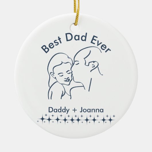 Beste vader ooit, vader met dochter op 1-foto keramisch ornament (Voorkant)