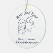 Beste vader ooit, vader met dochter op 1-foto keramisch ornament (Links)