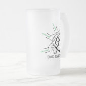 Beste vader ooit, vader van 4, Gepersonaliseerd pa Matglas Bierpul (Voorkant rechts)