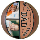 Beste vader ooit Vaderdag 2 foto gepersonaliseerd Basketbal (Verticaal)