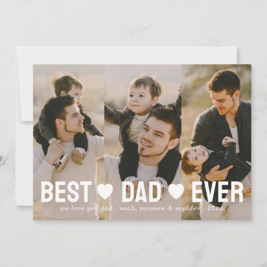 Beste vader ooit Vaderdag 3 foto collage Feestdagenkaart (Voorkant)