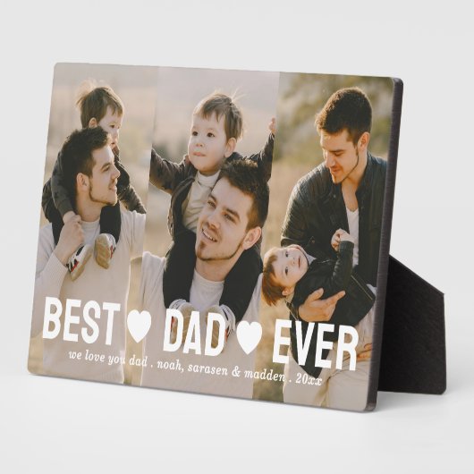 Beste vader ooit Vaderdag 3 foto collage Fotoplaat (Zijkant)