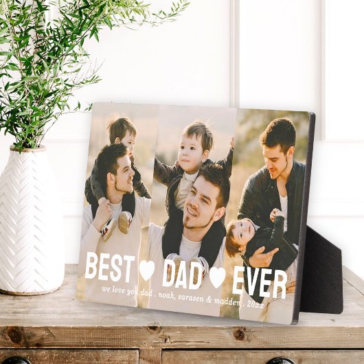 Beste vader ooit Vaderdag 3 foto collage Fotoplaat