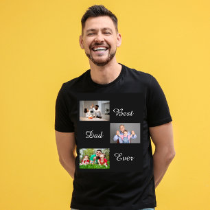 Beste vader ooit Vaderdag 3 Foto-collage T-Shirt