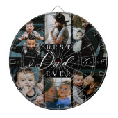 Beste vader ooit | Vaderdag 6 Foto-collage Dartbord (Voorkant)