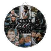 Beste vader ooit | Vaderdag 6 Foto-collage Dartbord (Voorkant)
