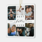 Beste vader ooit | Vaderdag 6 Foto-collage Keramisch Ornament (Links)