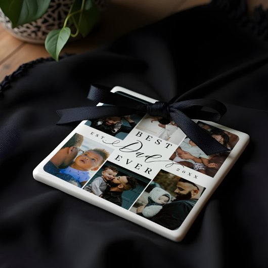 Beste vader ooit | Vaderdag 6 Foto-collage Keramisch Ornament