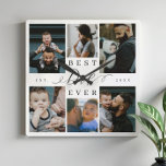 Beste vader ooit | Vaderdag 6 Foto-collage Vierkante Klok<br><div class="desc">Vier de tijdloze liefde en gekoesterde herinneringen van je familie met onze Best Dad Ever Photo Collage Wall Clock. Deze gepersonaliseerde wandklok is een ideaal cadeau voor Vaderdag, verjaardagen of elke gelegenheid die de speciale vader in je leven eert. Met een eenvoudig maar elegant fotocollage-raster toont deze wandklok prachtig zes...</div>